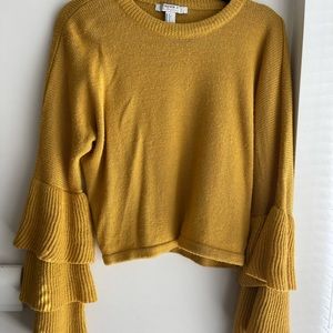MUSTARD LONG SLEEVE BELL TOP